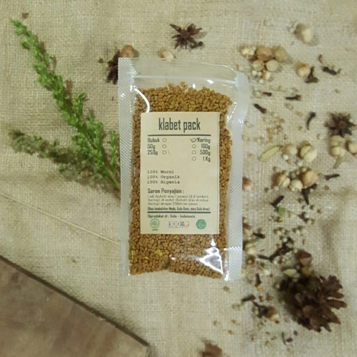 

BIJI KLABET KERING 250 gr - Trigonella Foenum Graecum - MURNI