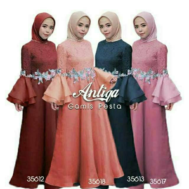 Gamis Pesta Premium Antiqa Gamis Pesta Muslimah Mewah