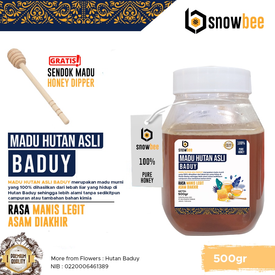 Madu Asli Hutan Baduy Murni 500gr Snowbee Pure Honey