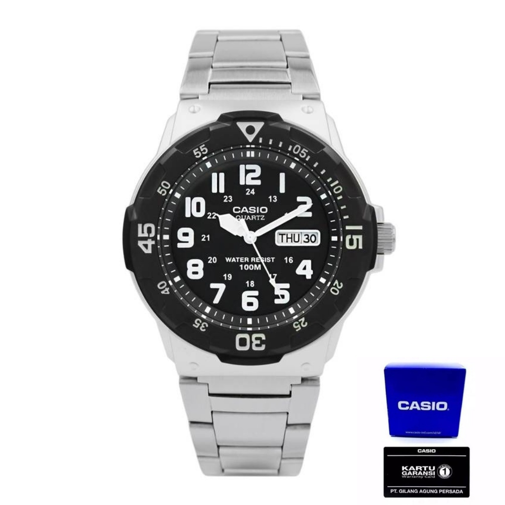 Casio Pria MRW-200HD-1BVDF Jam Tangan Pria Casio Original Analog Stainless Steel Strap