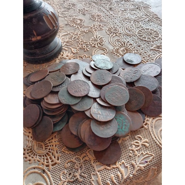 koin kuno India batav tahun campur koin tembaga