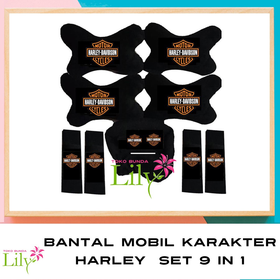 BANTAL MOBIL MOTIF HARLEY DAVIDSON SET 9 PCS