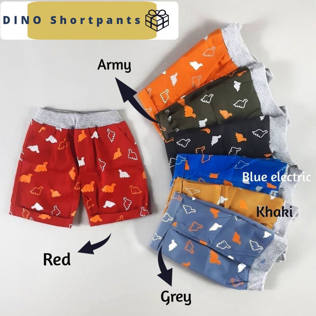 Little M Knit Terry Print Dino Celana Pendek Anak Laki-Laki main image 0