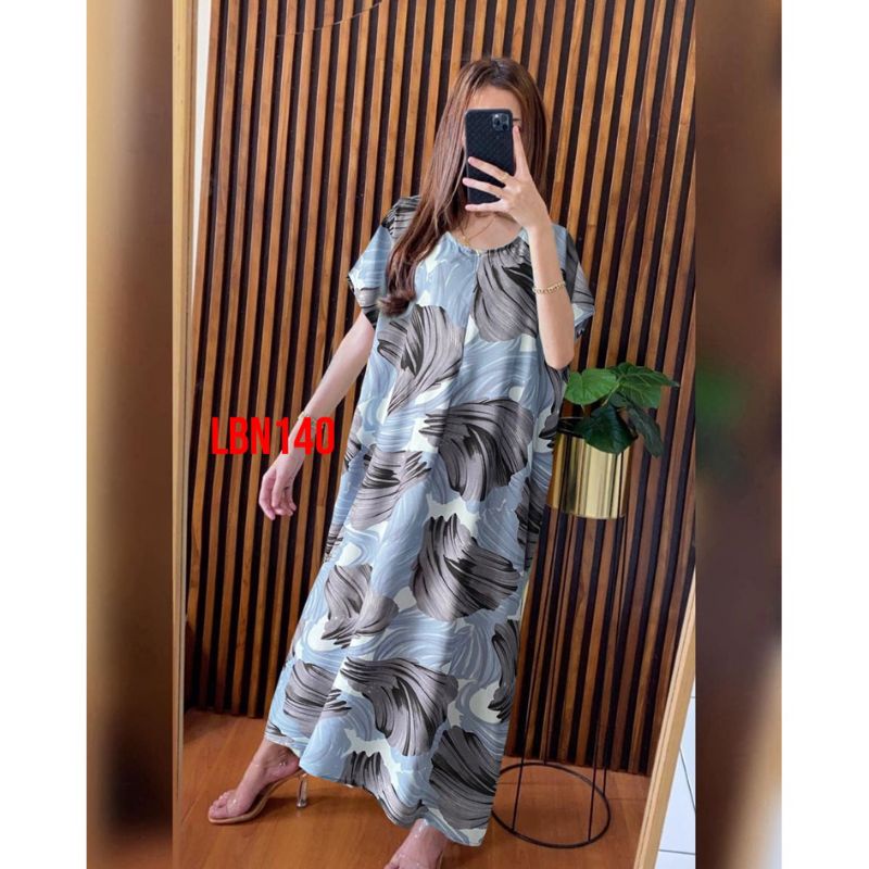 Daster Panjang Semata kaki Busui Kekinian Non Ruffle  AFERO STORE-LONG(KERANG BIRU)