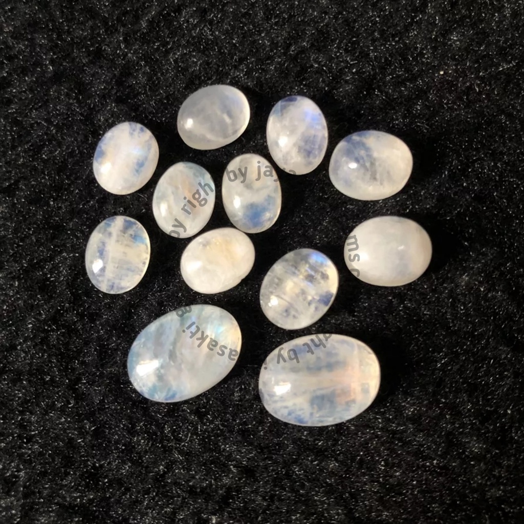 Natural Biduri Bulan Moonstone Lose Stone Klep Biru Srilangka Batu Akik