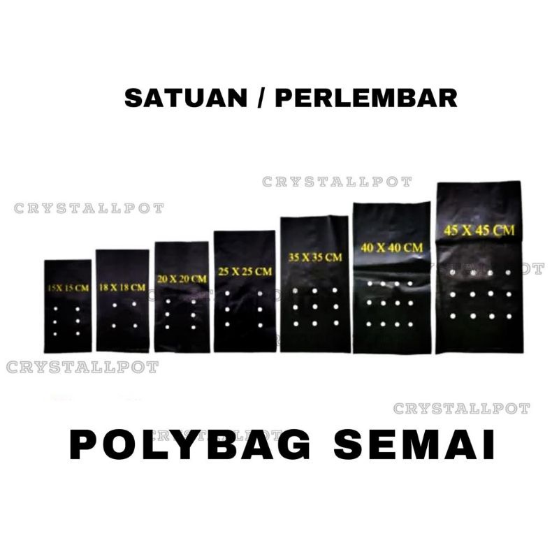 plastik POLYBAG polibag semai tanaman ecer satuan KECIL SEDANG - POLYBAG PERLEMBAR