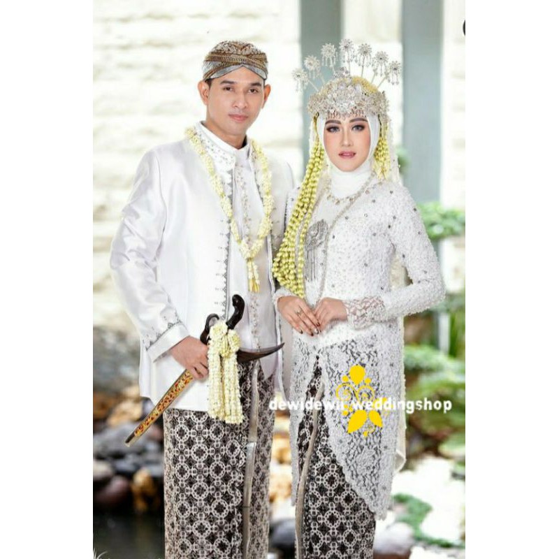 [Sepasang] Jarik Pengantin Prodo - Motif Cakarayam Putih || Instan &amp; Lembaran