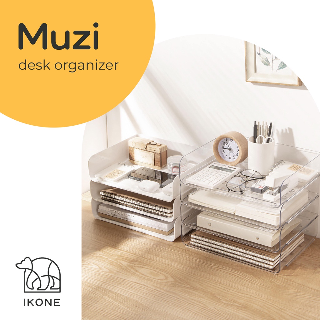 【IKONE】MUZI Organizer Meja Office table Rak Susun Peralatan kantor Rumah Organizer Table Serbaguna