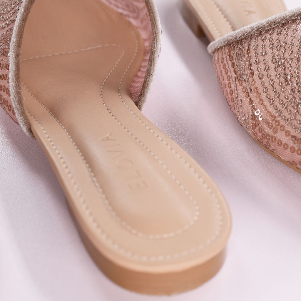 ELOVIA - Graceful Mules in Pink Latte