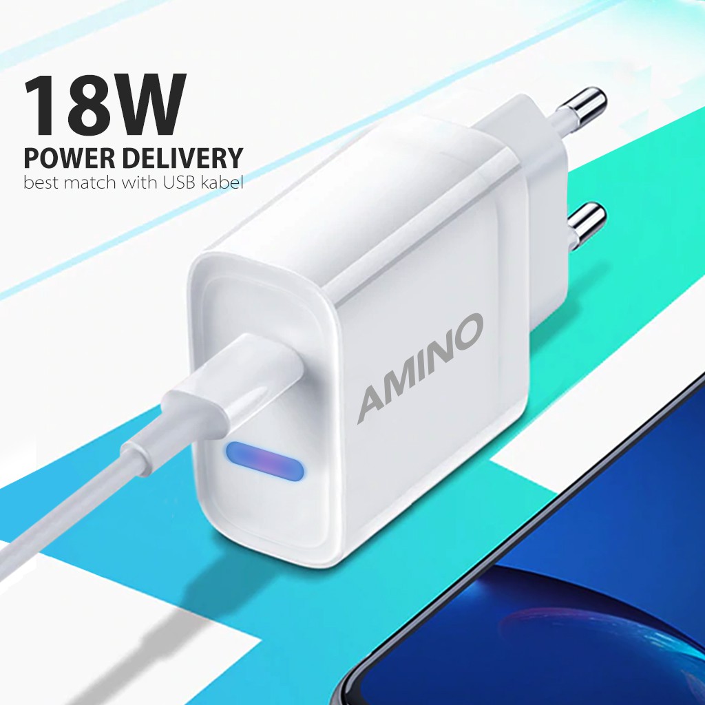 AMINO Fast Charger Adaptor ORIGINAL 3A 18W Qualcomm QC3.0 for XiaoMi Oppo Samsung Micro