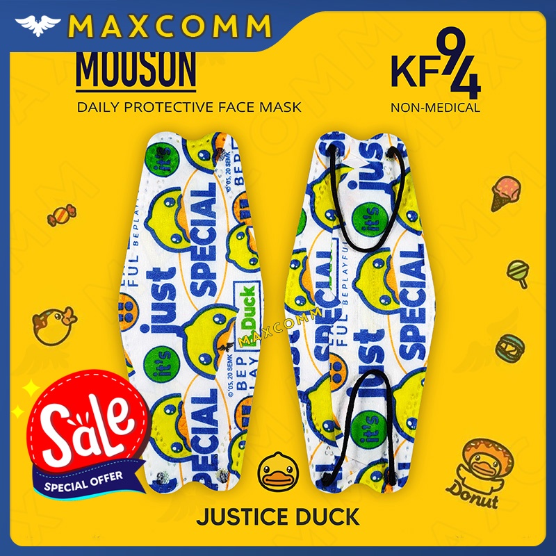 Masker Mouson KF94 Motif Justice Duck 4 ply isi 10 Masker Non Medis Sekali Pakai