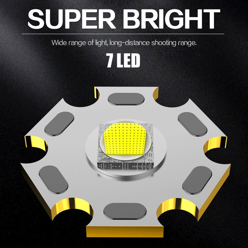 Lampu Senter Led Cob Usb Rechargeable Super Terang Anti Air 4 Mode Untuk Hiking / Camping / Outdoor