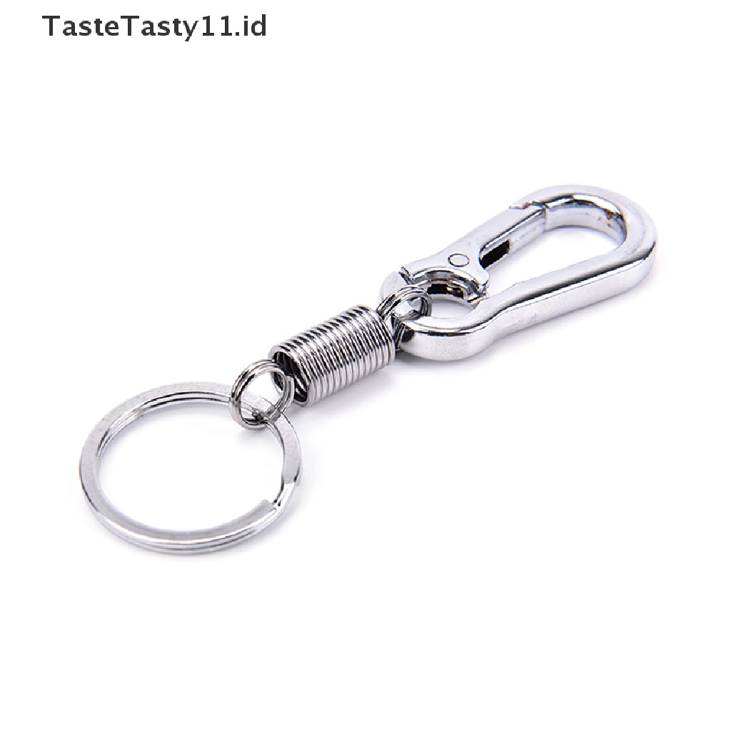 (Tastetasty) 1pc Gantungan Kunci Carabiner Anti Hilang Bahan Stainless Steel