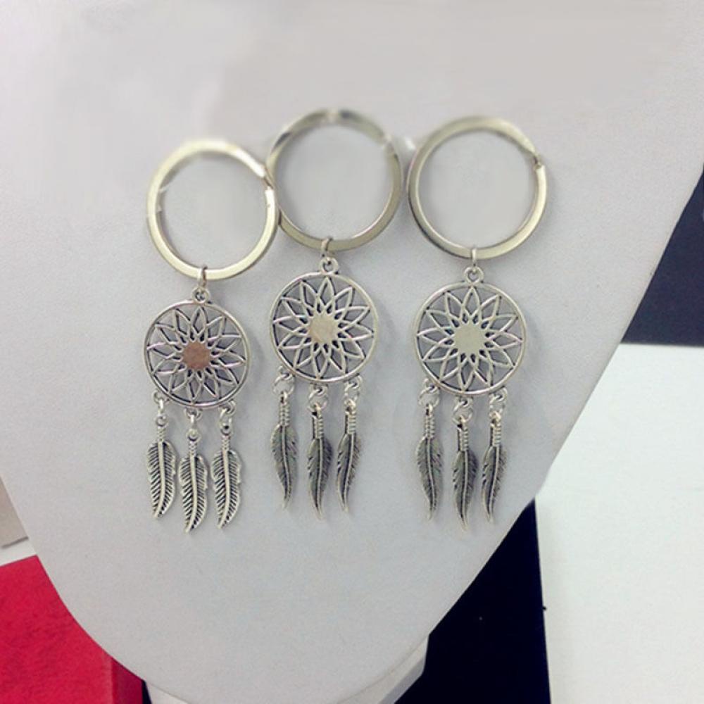 Gantungan Kunci Bentuk Bulu Bohemia Bahan Alloy