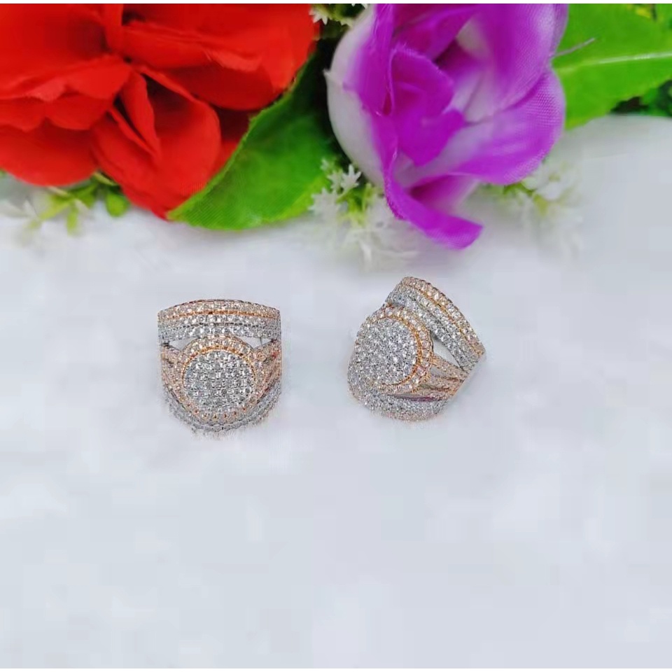 Cincin Kombinasi Permata Lapis Emas Perhiasan Fashion B56-59