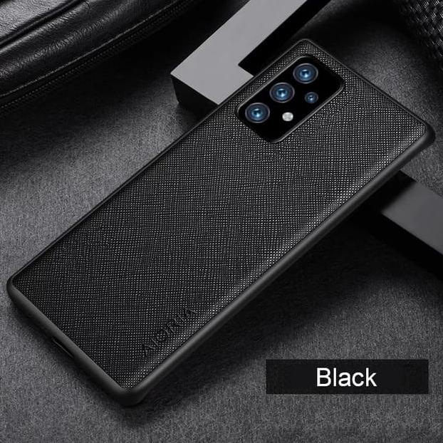 SAMSUNG GALAXY A32 / A52 / A72 SOFT CASE CANVAS CROSS PATTERN - A52, Hitam