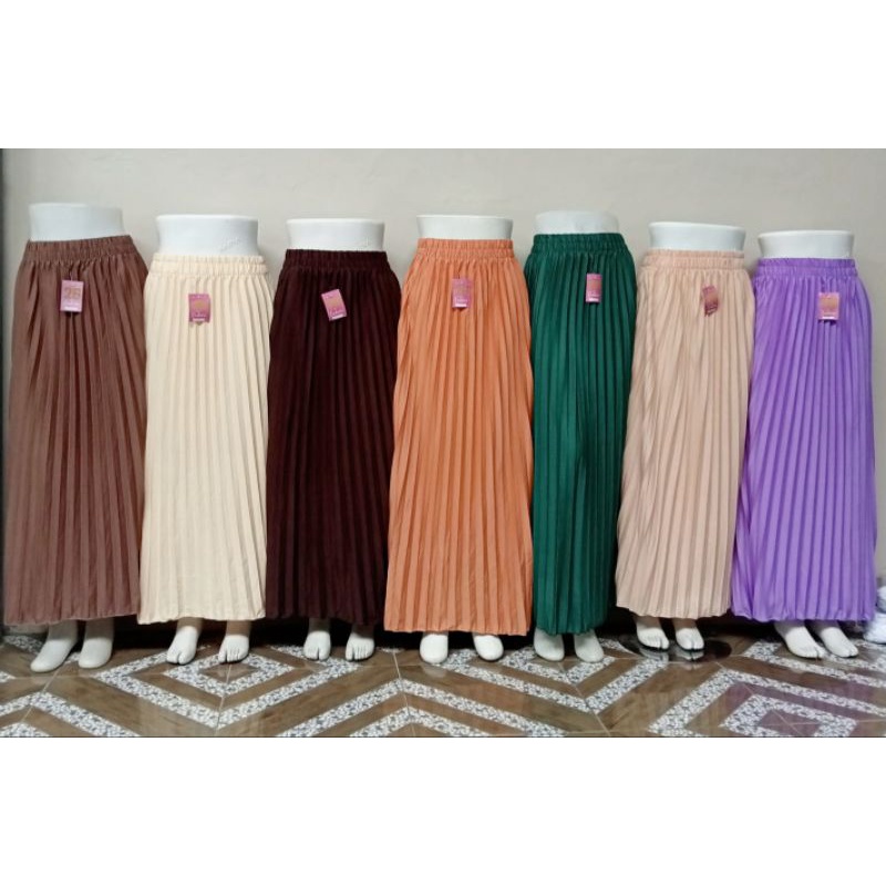 ROK PLISKET WANITA MAYUNG PANJANG 95CM BAHAN HYGET PREMIUM