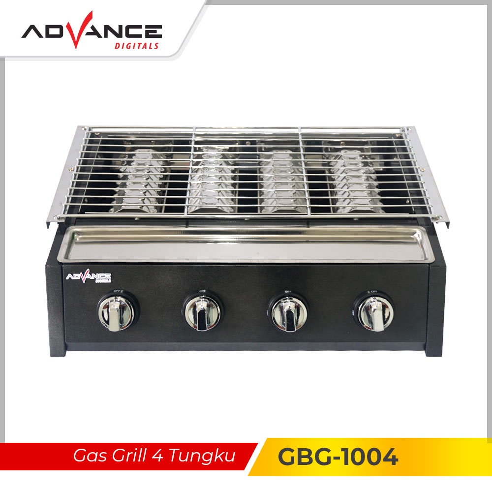 READY STOCK  ADVANCE Grill Gas 4 Tungku / Alat pemanggang Sosis dan Sate GBG-1004 Garansi Resmi 1 tahun