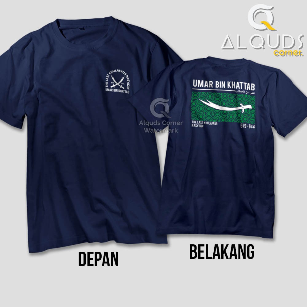 Kaos Dakwah Islami UMAR BIN KHATTAB Last Khulafaur Rasyidin / Baju Distro Santri Tokoh Muslim / 5991-3