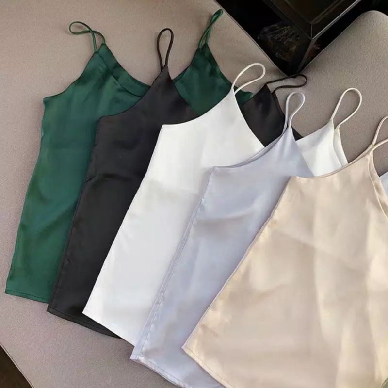[READY] KOREAN TOP SATIN/TANK TOP SATIN/ATASAN SATIN/ATASAN CASUAL/ATASAN WANITA (XS-XL) AN0012-4