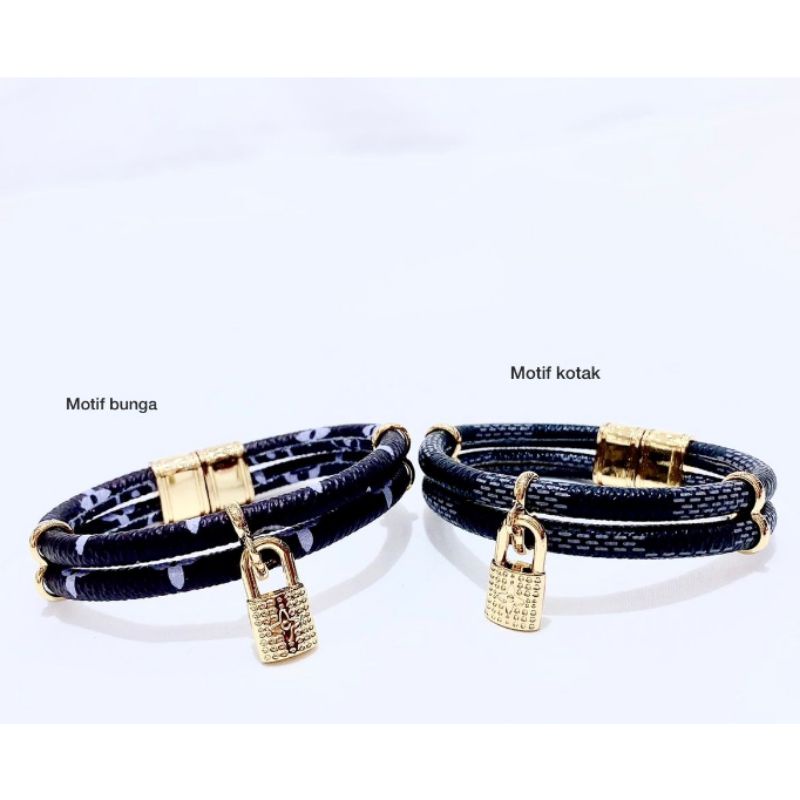 Promo Gelang tangan kulit import /gelang branded bahan kulit Gt083