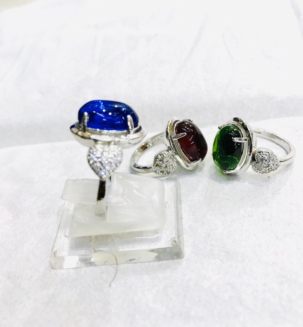 Cincin lapis emas putih cincin batu obsidian