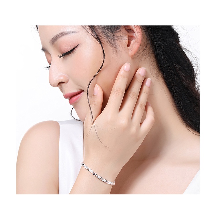 Gelang Bahan Stainless Steel 925 Lapis Silver Untuk Wanita