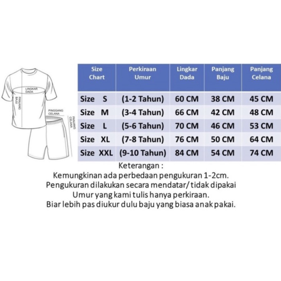 BAJU PIYAMA ANAK UNISEX 7THN KAOS LENGAN CELANA PANJANG SET NEW ARRIVAL