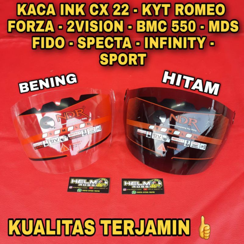 KACA INK CX 22 - KYT ROMEO FORZA - 2VISION - BMC 550 - MDS FIDO - SPECTA - INFINITY - SPORT