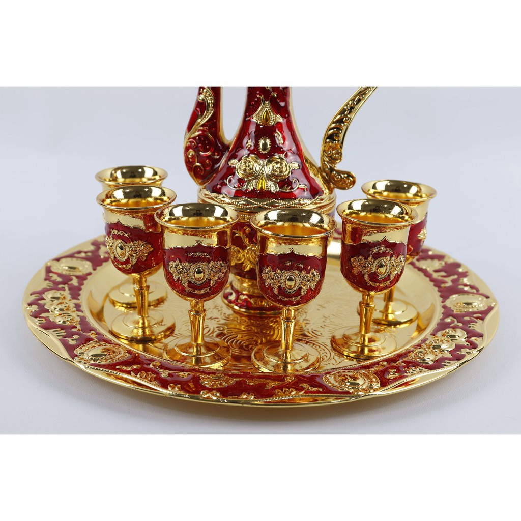 Teko Emas Arab Set 7 Bahan Logam Gold