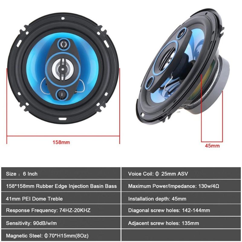 COAXIAL SPEAKER PINTU MOBIL 6 INCH 500WATT 2 WAY HOFI CAR LOUDSPEAKER 2 PCS TP-1671