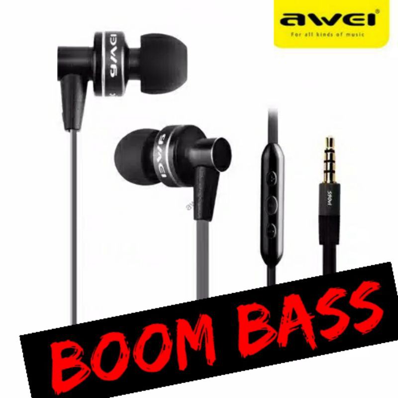 Awei Earphone Super BASS dengan MIC