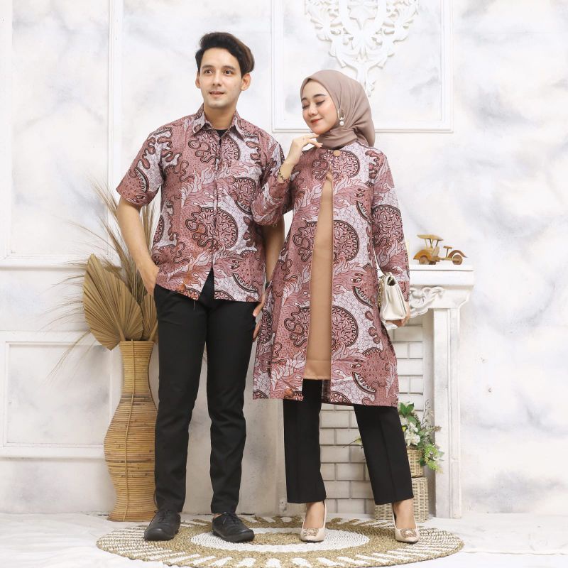 Batik Fashion  Couple Lengan Pendek Sama Tunik Seragaman