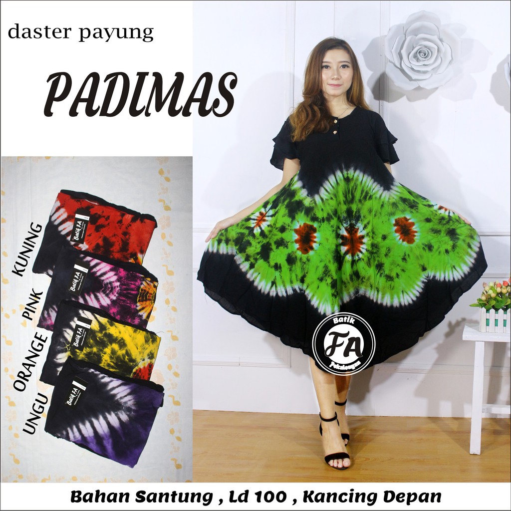  Daster  Payung Batik  Motif Jumputan Leher Kancing 