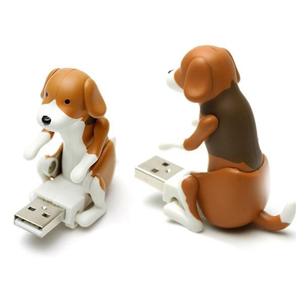 OMJIT Portable Mini Cute USB Funny Humping Spot Dog Toy for Relieve Pressure Gift