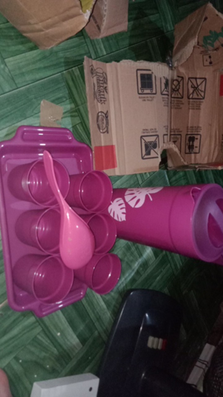 Eskan Pitcher Teko Set 2l Gelas Pelangi Plastik Bpa Free Aman Tidak Bau Plastik