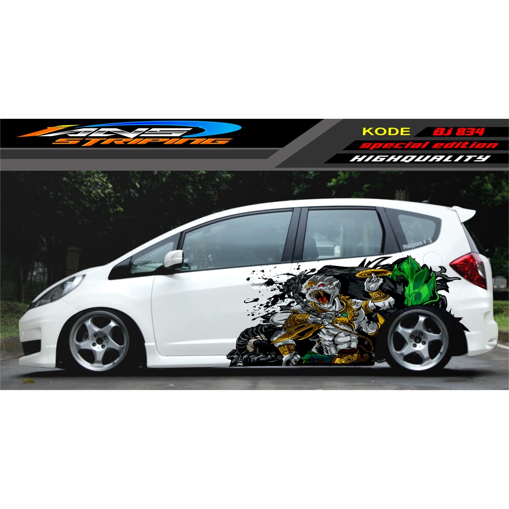 STICKER DECAL MOBIL HONDA JAZZ, SIGRA, YARIS, SWIFT / DECAL MOBIL / DECAL STICKER MOBIL ANIMASI