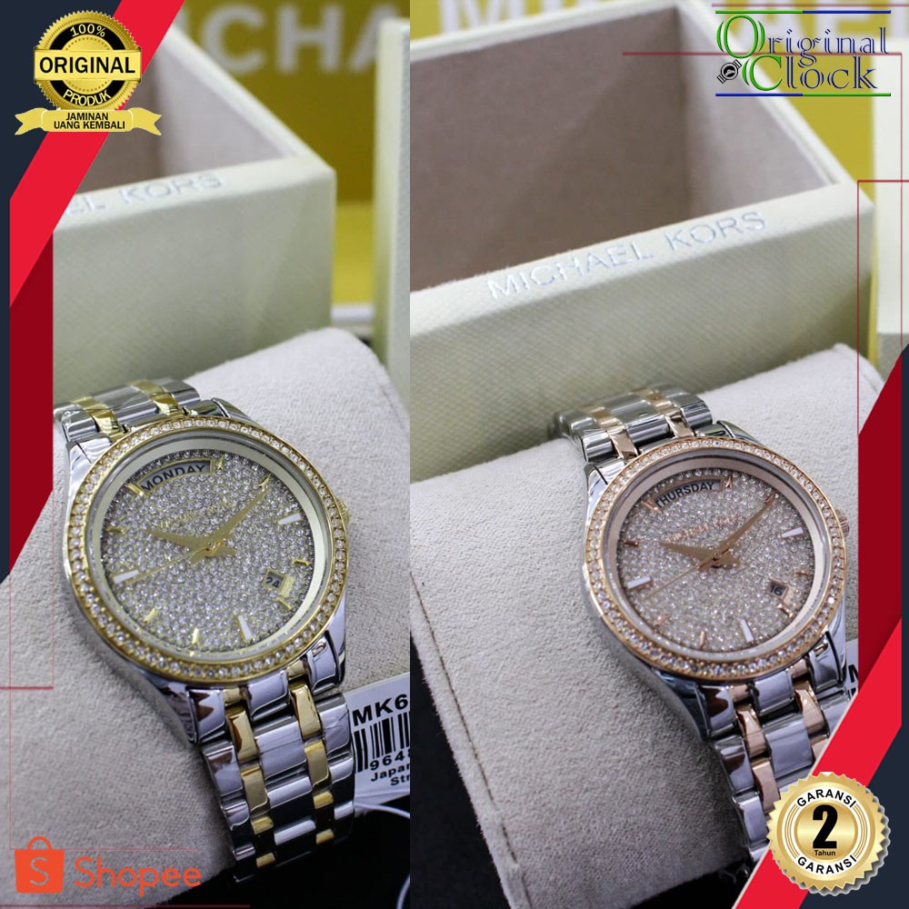 JAM TANGAN PRIA WANITA | RANTAI | KULIT | KARET | MURAH | WANITA | M1CHA3L K0RS MK6481 MK6482 SILVER