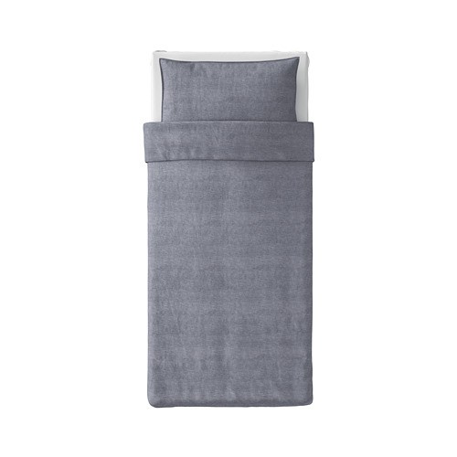 KOPPARBLAD Sarung quilt 150x200 cm dan sarung bantal biru tua