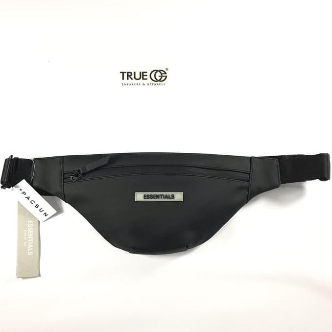 ✅ PRODUK LARIS TAS SELEMPANG PRIA TAS BAHU✅ FEAR OF GOD ESSENTIALS BLACK COATED CANVAS WAIST BAG
