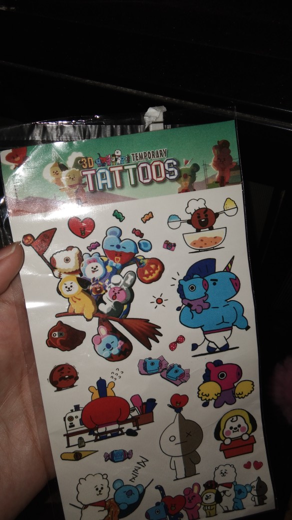 Sticker Tatto Temporer Bt21 / Tato Bt21 / Bangtan