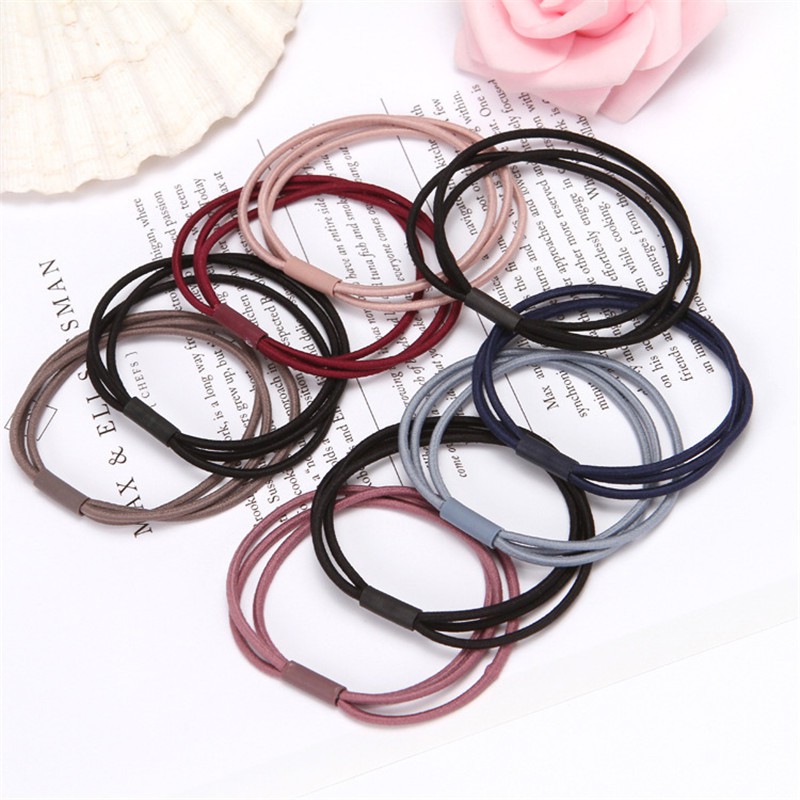 Ikat Rambut Ponytail Korea 3 lapis / Karet Rambut / Kuncir Rambut Warna Warni-2