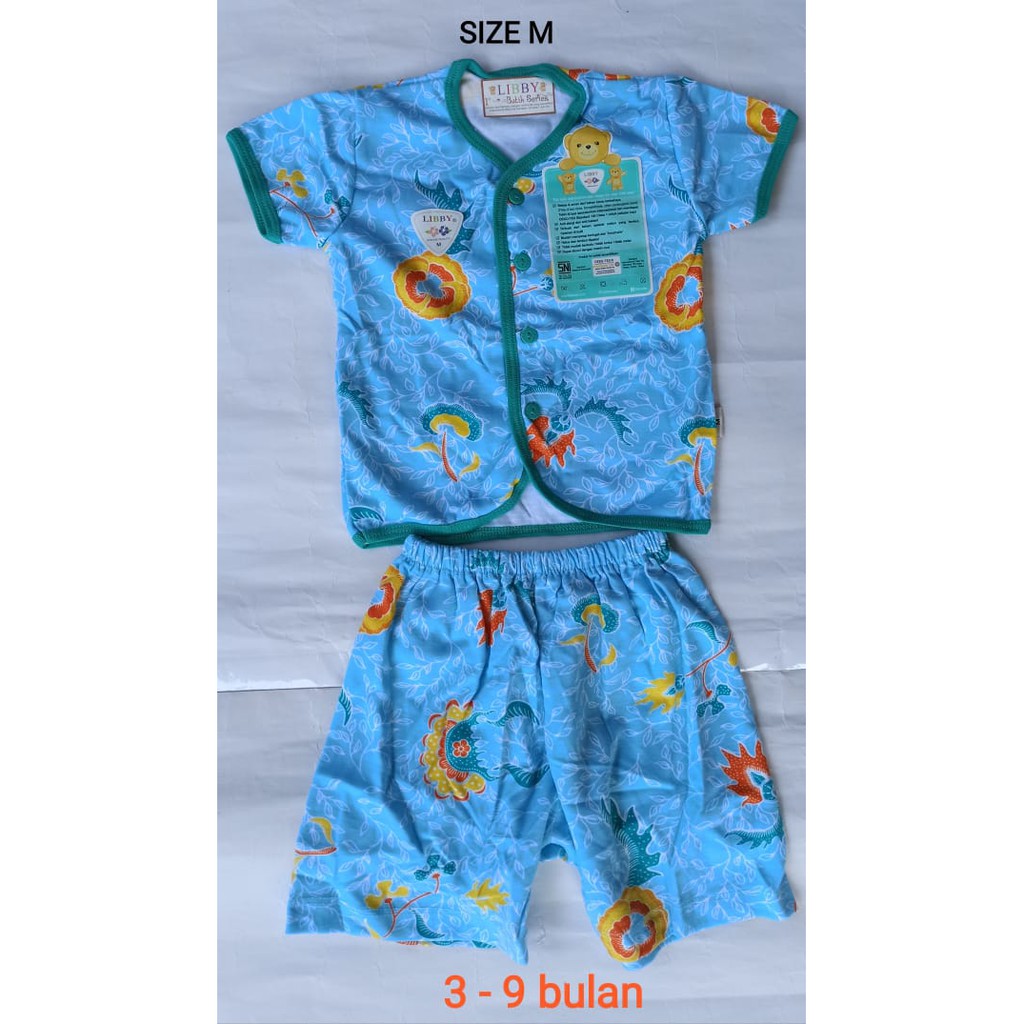 Libby ~ 1 Pcs Stelan Pendek Untuk Bayi ( Lengan Pendek ) 3 - 9 Bulan, Bahan Berkwalitas ~ Sahabi