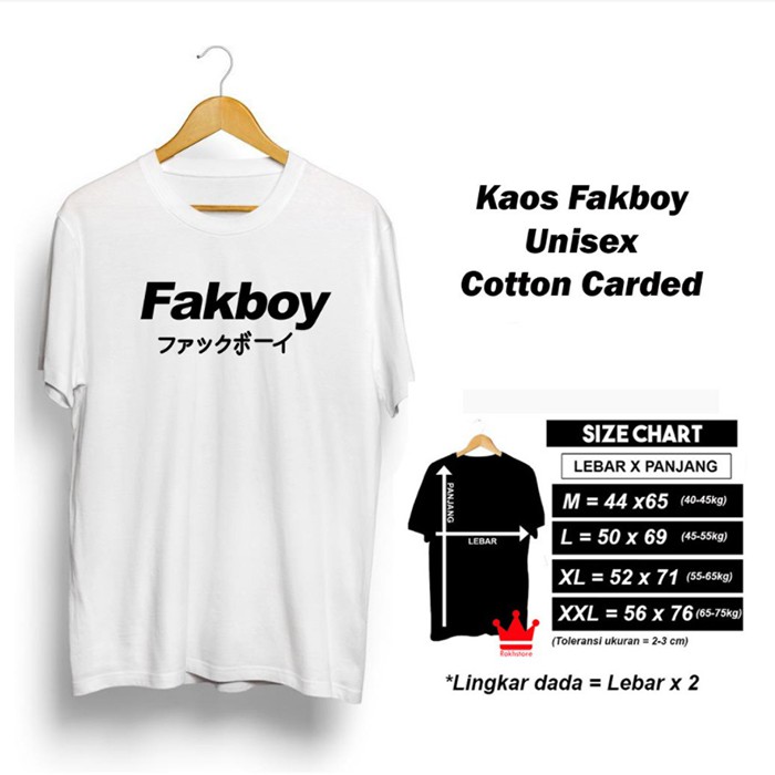 T-SHIRT BAJU KAOS DISTRO FAKBOY / FACKBOY JEPANG COMBED 30S MURAH - Hitam