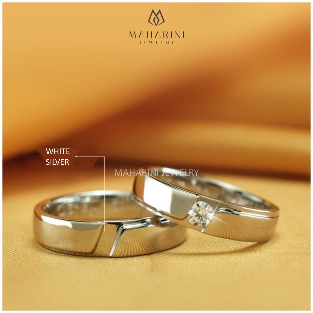 CINCIN KAWIN COUPLE CEWEK COWOK SINGLE NIKAH LAMARAN TUNANGAN PALLADIUM PLATINUM EMAS PERAK MH117