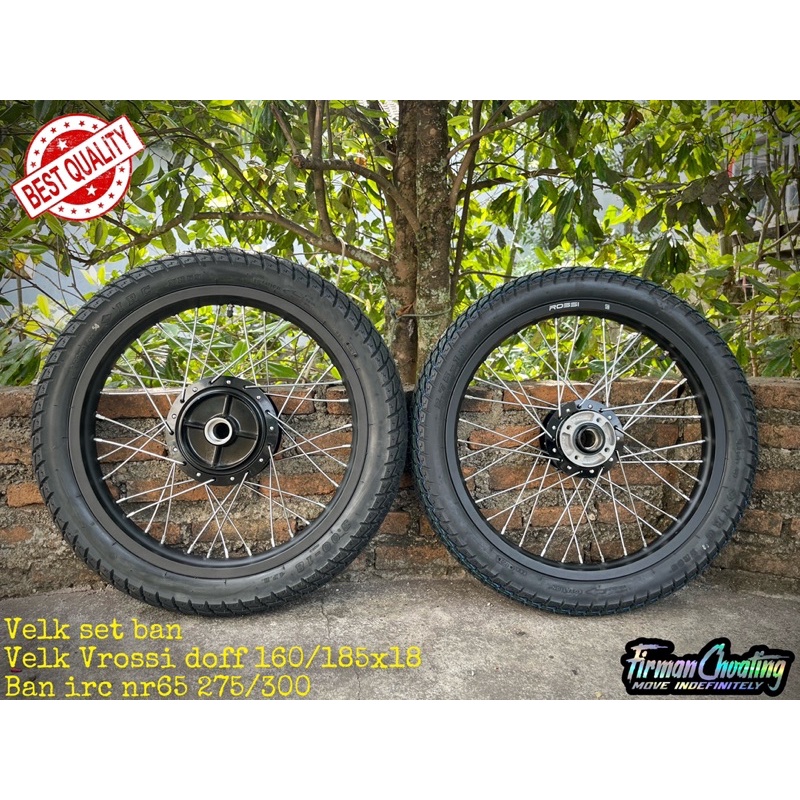 Velkset ban Rx king Vrossi hitam doff ring 18 ukuran 18x185 18x160 (Sepaket)