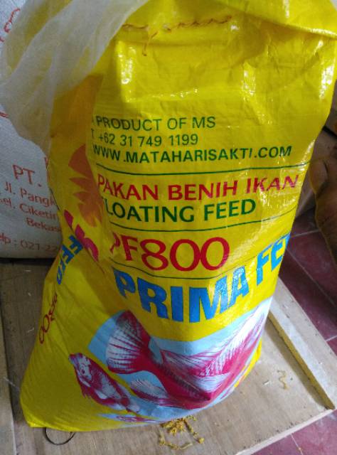 Pakan Bibit Ikan Lele, Nila, dan Gurami Prima Feed (PF 800) - 1 karung 10Kg