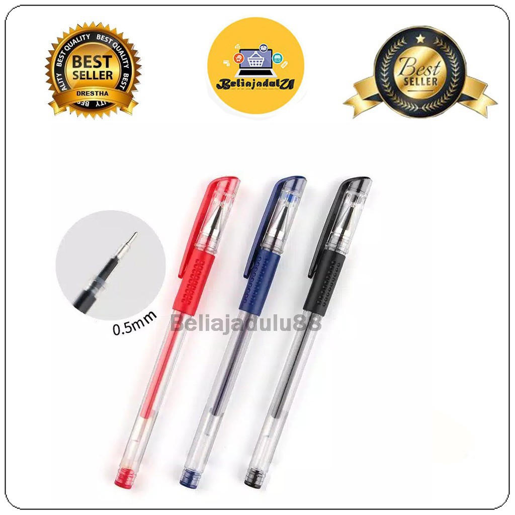 Beliajadulu88 Pulpen Gel / Bolpen Pena Pen Alat Tulis Gel Tebal 0.5 MM Perlengkapan Sekolah