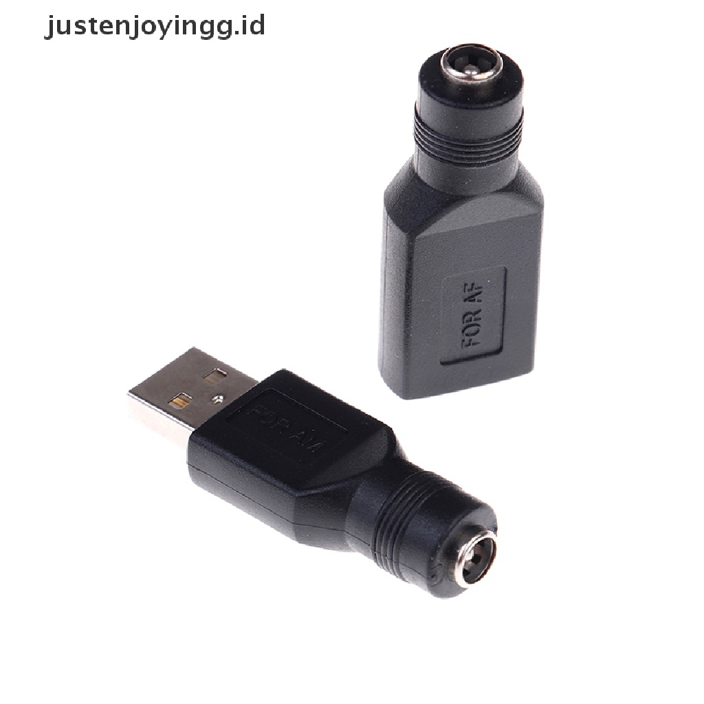 Adaptor Konektor Konverter usb 2.0 dc male Ke usb 2.0 male / female Ukuran 5.5x2.1mm 5V Untuk laptop