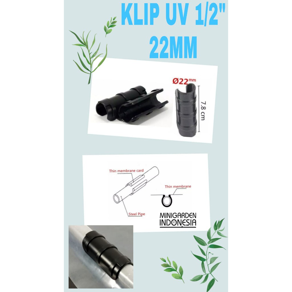 KLIP UV 1/2  INCH clip plastik uv 22mm klip pipa 1/2&quot; klip paranet klem screennet penjepit insectnet